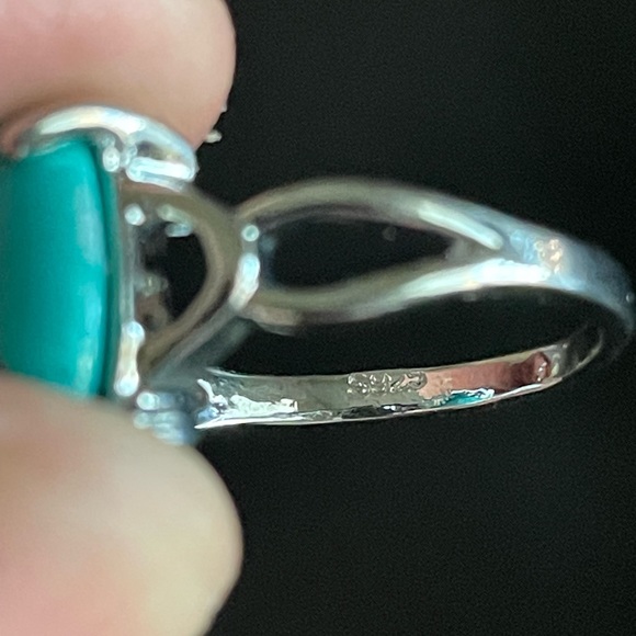 Turquoise stone S925 silver woman ring size 7.5 - Picture 8 of 8